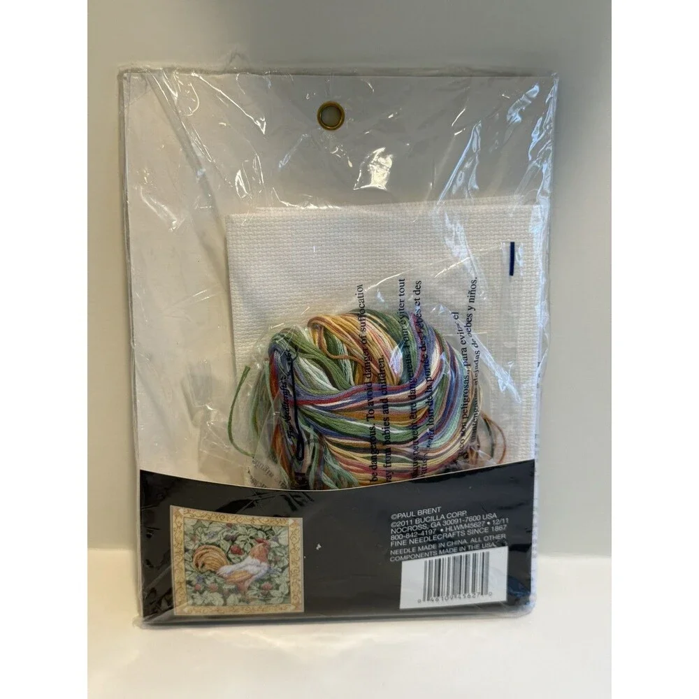 Bucilla Plaid Berry Patch Rooster Counted Cross Stitch Kit 12